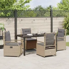 vidaXL Garten Essgruppe 5 pcs Beige Poly-Rattan