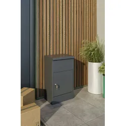 Paketbox Postbox M Paketfach Postkasten 38x23x65cm Briefkasten mit Schloss Stahl