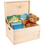 Creative Deco Holzkiste XXL 40 x 30 x 24 cm 1-tlg. beige