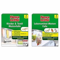 Nexa Lotte Kleider- & Textil-Mottenfalle, 2 Fallen & Lotte Lebensmittel-Motten Falle, 2 Fallen