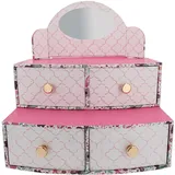 Amor Schmuckkasten "Schmuckaufbewahrung, Geschenk", rosa, weiß, Aufbewahrungsboxen, KinderB:15cm H:8cm T:12cm, Metall, Pappe, Schmuckkasten, B:15cm H:8cm T:12cm
