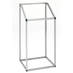 PROREGAL Robuster Müllsackhalter aus Vierkantrohren | für 240 Liter, HxBxT 119x63x54cm | Stahl | Silber | Mülleimer Abfalleimer Müllkorb