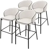 ML DESIGN modern liv Barhocker Stoffbezug Beige 4er Set