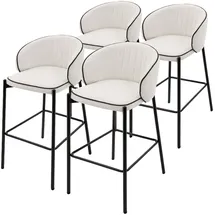 ML DESIGN modern liv Barhocker Stoffbezug Beige 4er Set