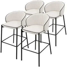 ML DESIGN modern liv Barhocker Stoffbezug Beige 4er Set