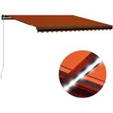 vidaXL Markise Manuell Einziehbar mit LED 450x300 cm Orange Braun