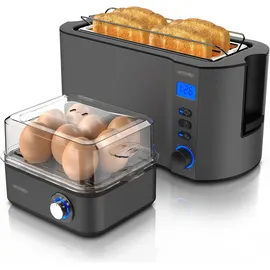 Arendo Langschlitz-Toaster Grau