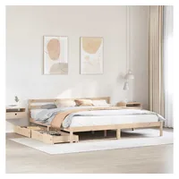 VidaXL Massivholzbett ohne Matratze 200x200 cm Kiefer