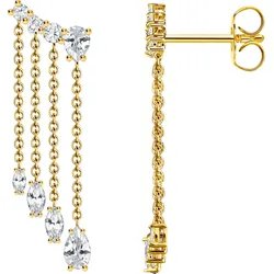 Paar Ohrstecker THOMAS SABO "Wasserfall-Ohrringe, H2325-414-14", bunt (silberfarben, weiß, weiß), Ohrringe, Damen, Silber 925 (Sterlingsilber), mit Zirkonia (synth.)