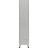 [en.casa] Schließfachschrank Joroinen mit 1 Tür Stahl pulverbeschichtet 180x38x45 cm Grau