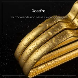 PARUSIA Kleiderbügel gold, 42cm breit, 1cm stark, Kleiderbügel Metall rostfrei, formstabil, zur platzsparenden Kleideraufbewahrung & Organisa... - Gold