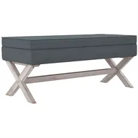 vidaXL Hocker mit Stauraum Dunkelgrau 110x45x49 cm Samt