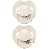 Difrax LOVI Dynamischer Schnuller 6 bis 18 Monate - Hellbeige & Creme - 2 Stück
