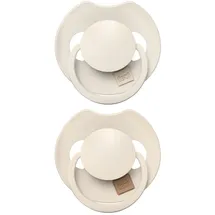 Difrax LOVI Dynamischer Schnuller 6 bis 18 Monate - Hellbeige & Creme - 2 Stück