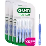 GUM TRAV-LER Professionelle Interdentalbürsten / Borsten mit antibakteriellem Schutz / Beschichteter Draht / Weicher Griff / Flieder (0.6mm, 6)