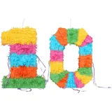 Fax Potato Pinata Set mit Stick & Blindfold - 10. Geburtstag/Jahrestag - Rainbow