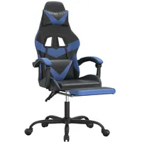 VidaXL Gaming-Stuhl mit Fußstütze Blau Schwarz