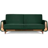 Konsimo Gustavo Sofa 3-Sitzer mit Schlaffunktion, dunkelgrün - Konsimo