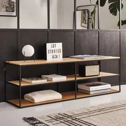 Wohnzimmer TV Regal in Eichefarben & Schwarz 160 cm breit