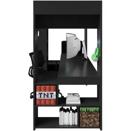 Minecraft Hochbett Minecraft 90 x 200 cm Holz schwarz