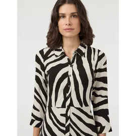 Y.A.S Hemdblusenkleid Sommerkleid Zebra Print Beige 36