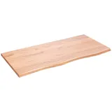 vidaXL Waschtischplatte Hellbraun 100x50x2 cm Massivholz Behandelt
