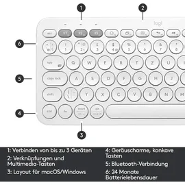 Logitech K380 DE grauweiß