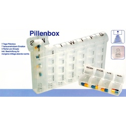 COMFORT AID Pillendose 7 Tage PILLENBOX Pillendose Tablettenbox Medikamentenbox Pillen Dose Box 95 (Weiss) weiß