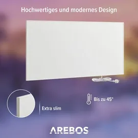 Arebos Infrarotheizung Infrarot Wandheizung Heizung Heizkörper Thermostat WIFI 700 W - Weiß