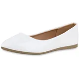 VAN HILL Damen Klassische Ballerinas in Weiss Lack