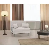 Mendler Schlafsessel HWC-K29, Klappsessel Schlafsofa Gästebett, Liegefläche 190x100cm, Stoff Cord (330g/m2) ~ hellgrau