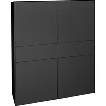 Mäusbacher Imola Highboard Holzwerkstoff 121x145x42 cm, - Anthrazit matt lack/Glas anthrazit glanz),