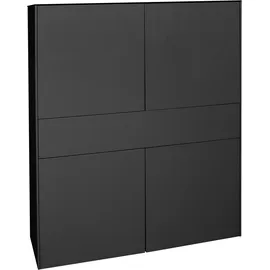 Mäusbacher Imola Highboard Holzwerkstoff 121x145x42 cm, - Anthrazit matt lack/Glas anthrazit glanz),
