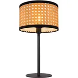 GLOBO Tischleuchte Bambus-Optik Schwarz