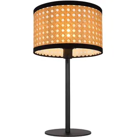 GLOBO Tischleuchte Bambus-Optik Schwarz