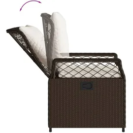 vidaXL 7-tlg. Garten-Essgruppe mit Kissen Braun Poly Rattan