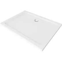 Mexen Flat rechteckige Slim-Dusche 110 x 70 cm, weiß, chrom Siphon - 40107011