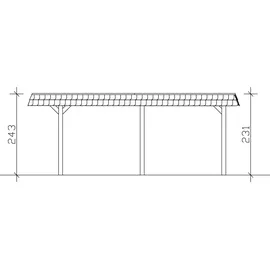 SKANHOLZ Skan Holz Walmdach Carport 3,62 x 6,28 m weiß mit Aluminiumdach und Pfostenanker