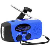 Solar Radio AM/FM/NOAA Tragbare Wetterradio Kurbelradio mit 2000mAh Akku USB Wiederaufladbare Dynamo Radio,Wasserdicht Handkurbelradio,Outdoor-Radio Taschenlampe für Wandern,Camping,Notfal (Blau)