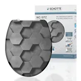 Schütte WC-Sitz »Grey HEXAGONS mit Absenkautomatik und Schnellverschluss