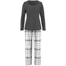 Arizona Damen Pyjama dunkelgrau-weiß Gr.32/34