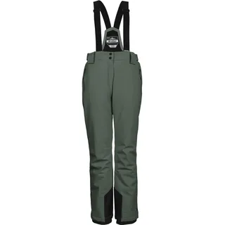 KILLTEC Damen KSW 249 Wmn Pnts Funktionshose Skihose Mit Abnehmbaren Trägern, Kantenschutz Und Schneefang, Grün/Grau, 44