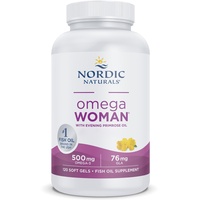 Nordic Naturals, Omega Woman, 500mg Omega-3, mit Nachtkerzenöl, hochdosiert, Zitronengeschmack, 120 Weichkapseln, Laborgeprüft, Sojafrei, Glutenfrei, Ohne Gentechnik