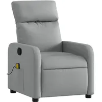 vidaXL Massagesessel 50 x 76,5 x 50 cm Hellgrau mit Fernbedienung