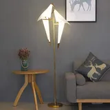 72inch Moderne Stehlampe Papier Kran Vogel Stehlicht Acryl Lampenschirm Metall Basis Nachtlampe für Nachttisch Wohnzimmer Esszimmer Arbeitszimmer Loft