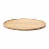 Continenta ovales Serviertablett aus Gummibaumholz, Holz-Servierschale, Brotzeitplatte mit erhöhtem Rand, Größe: 23,5 x 15,5 cm, 1 Stück