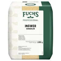 Fuchs Professional - Ingwer gemahlen | Scharfes Gewürz für Curry-Gerichte und Chutneys | Profi-Qualität für Großverbraucher und Gastronomie | 1 kg im recyclebaren Beutel
