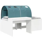 vidaXL Hochbett mit Schreibtisch für Kinder 0 x 0 cm Holz weiß/hellblau