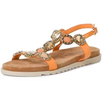 Tamaris Sandalette, Plateau, Sommerschuh, Riemchensandale, mit Schmucksteinen orange 41 EU