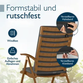 Beautissu Hochlehner Auflage 120 x 50 x 5 cm Anthrazit 2 St.